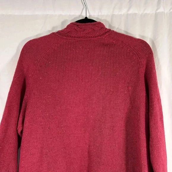 New CJ Banks Cardigan Women's 14W X Red Knit Wool Blend Open Front Long Sleeve - Picture 10 of 11